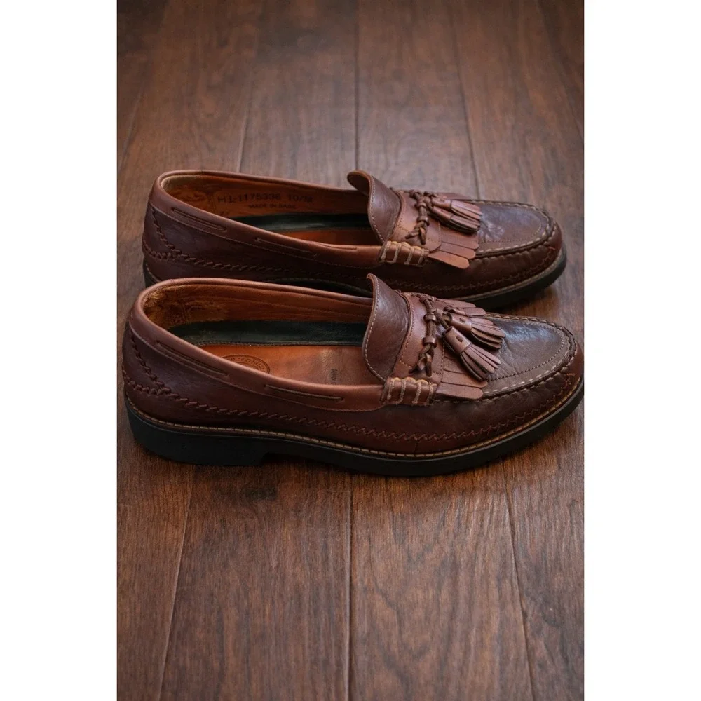 H.S. Trask Bozeman Montana Tassel Kiltie Loafers Mens 10M Vibram Gumlite